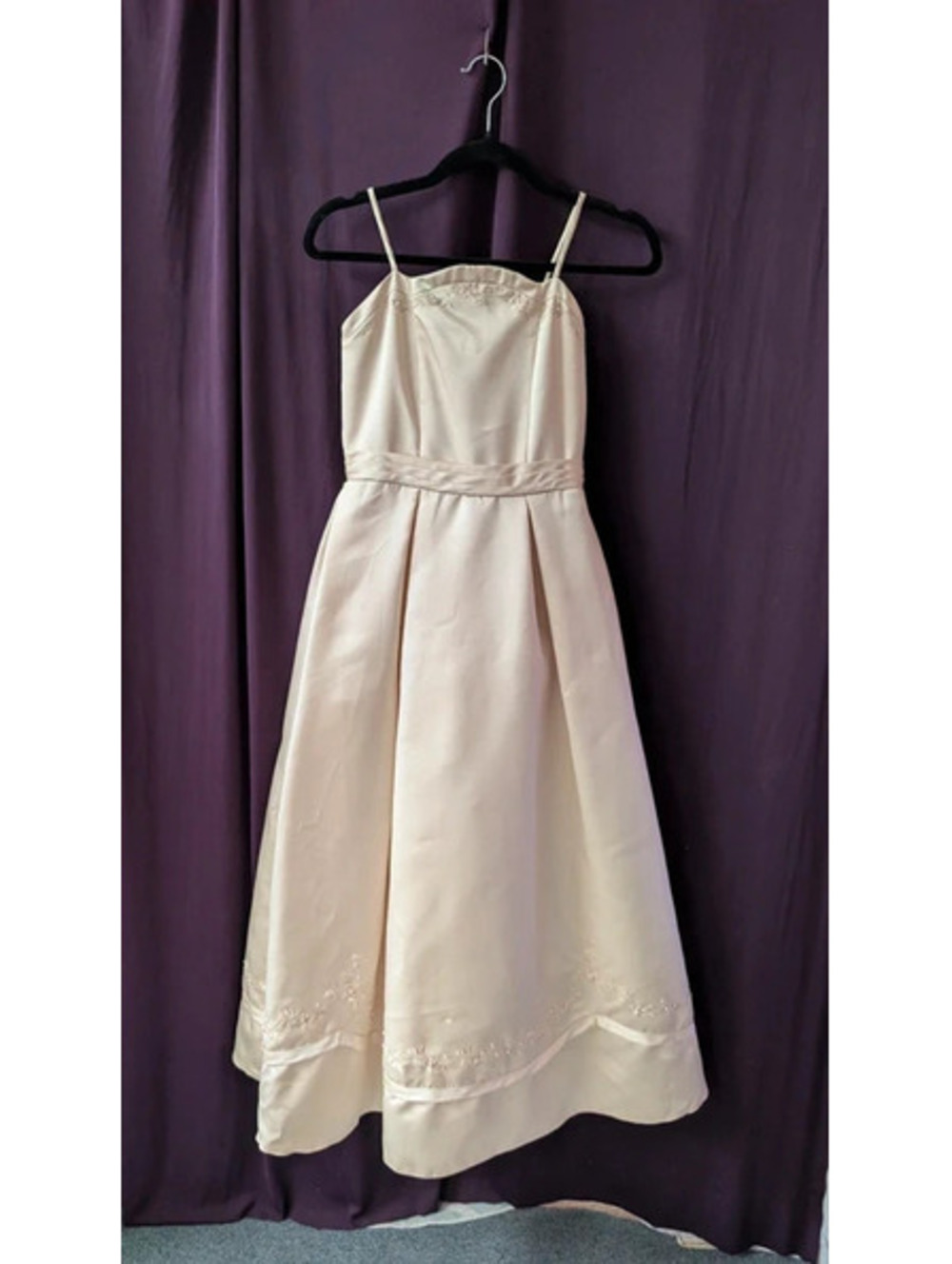 Sweetie Pie Cream Satin Formal Flower Girl Dress Size 12 Girls